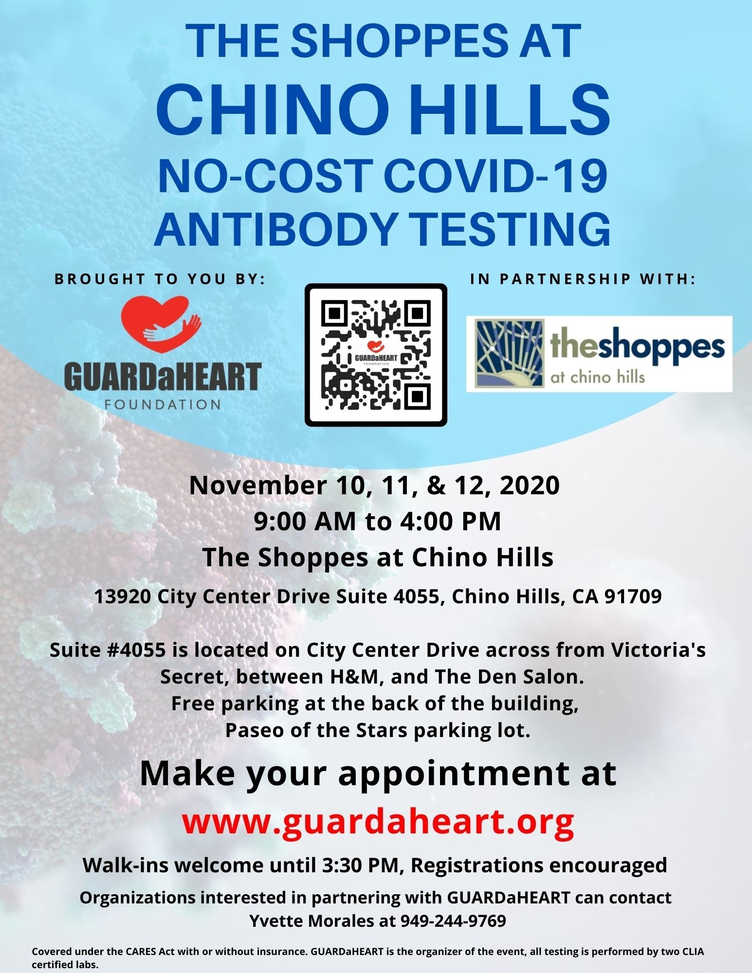The Shoppes at Chino Hills - GAH No Cost COVID-19 Antibody Testing Nov 10-12, 2020 --